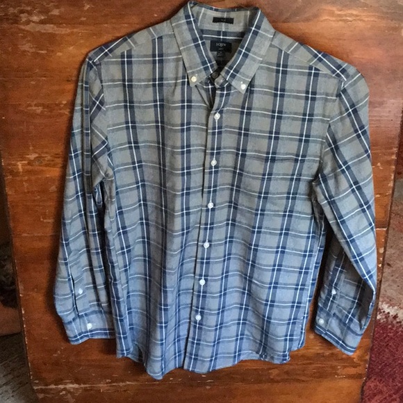 J Crew Jaspe Slim Fit Shirt - M (Blue/Gray Plaid) - Picture 2 of 11